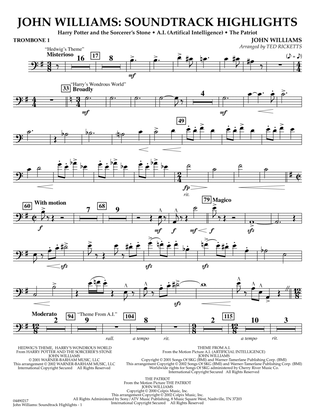John Williams: Soundtrack Highlights (arr. Ted Ricketts) - Trombone 1