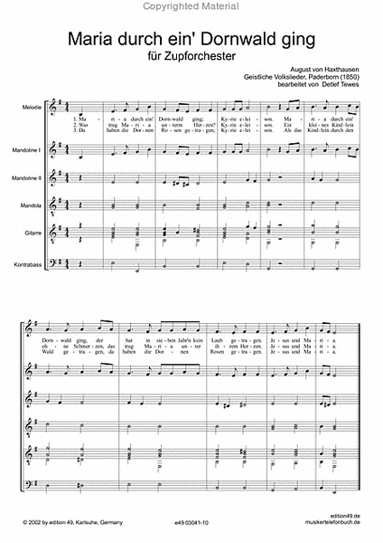 Weihnachtslieder 1 fur Zupforchester / Christmas Songs 1 for Mandolin Orchestra