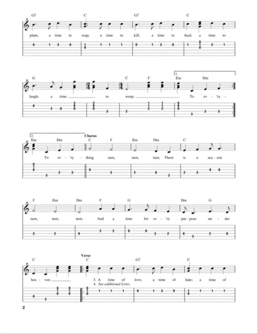 Turn! Turn! Turn! (To Everything There Is A Season) Acoustic Guitar scores gallery preview page 2