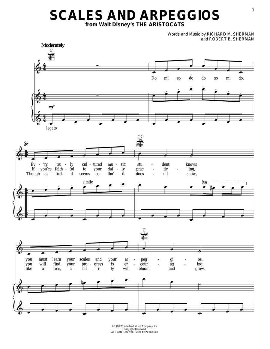 Scales And Arpeggios Scales And Arpeggios Piano, Vocal, Guitar scores gallery preview page 1