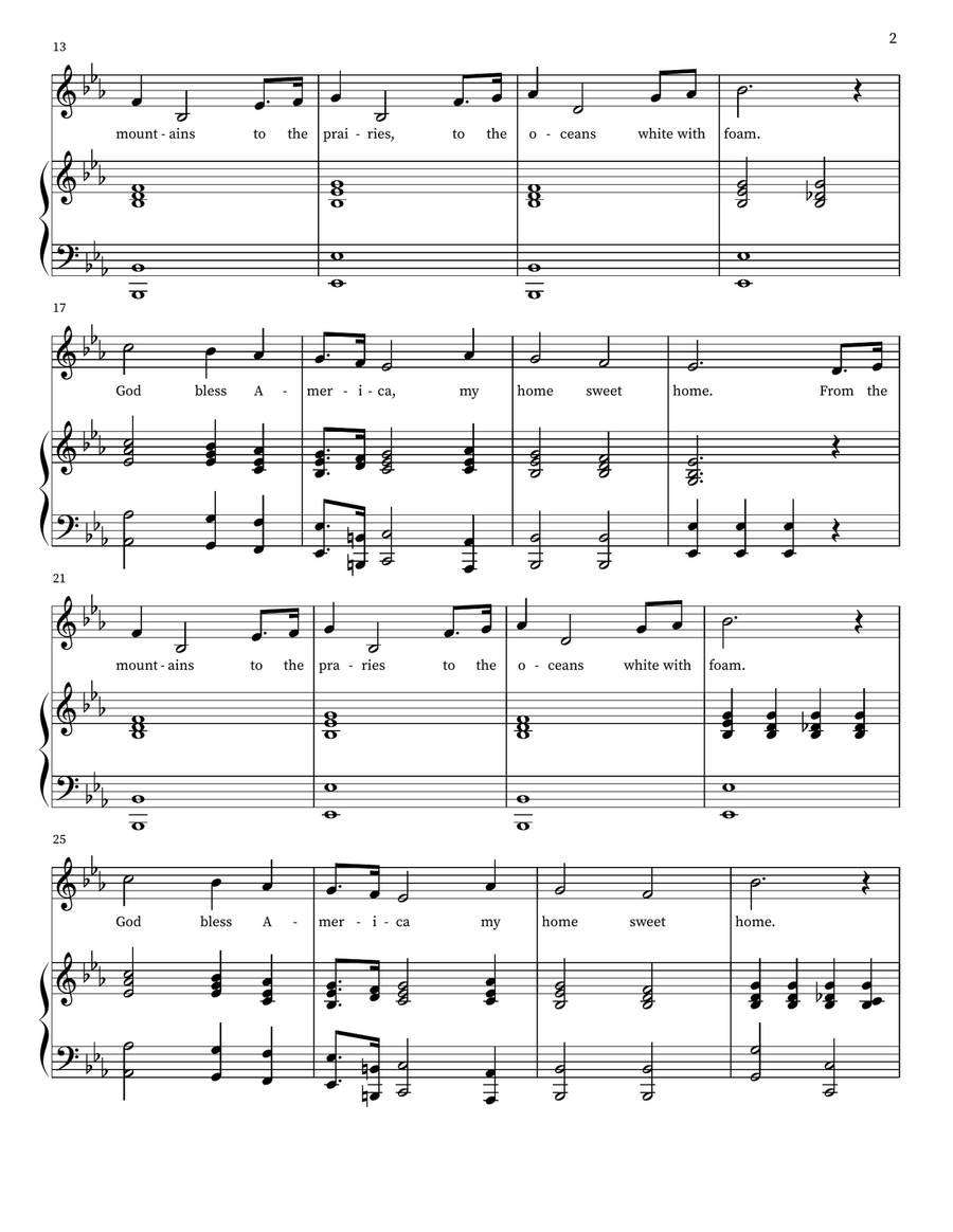 God Bless America ® God Bless America ® Voice scores gallery preview page 2