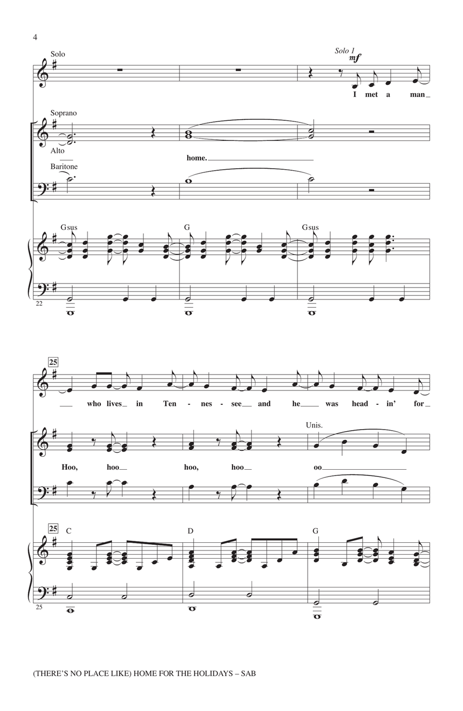 (There's No Place Like) Home For The Holidays 3-Part scores gallery preview page 3