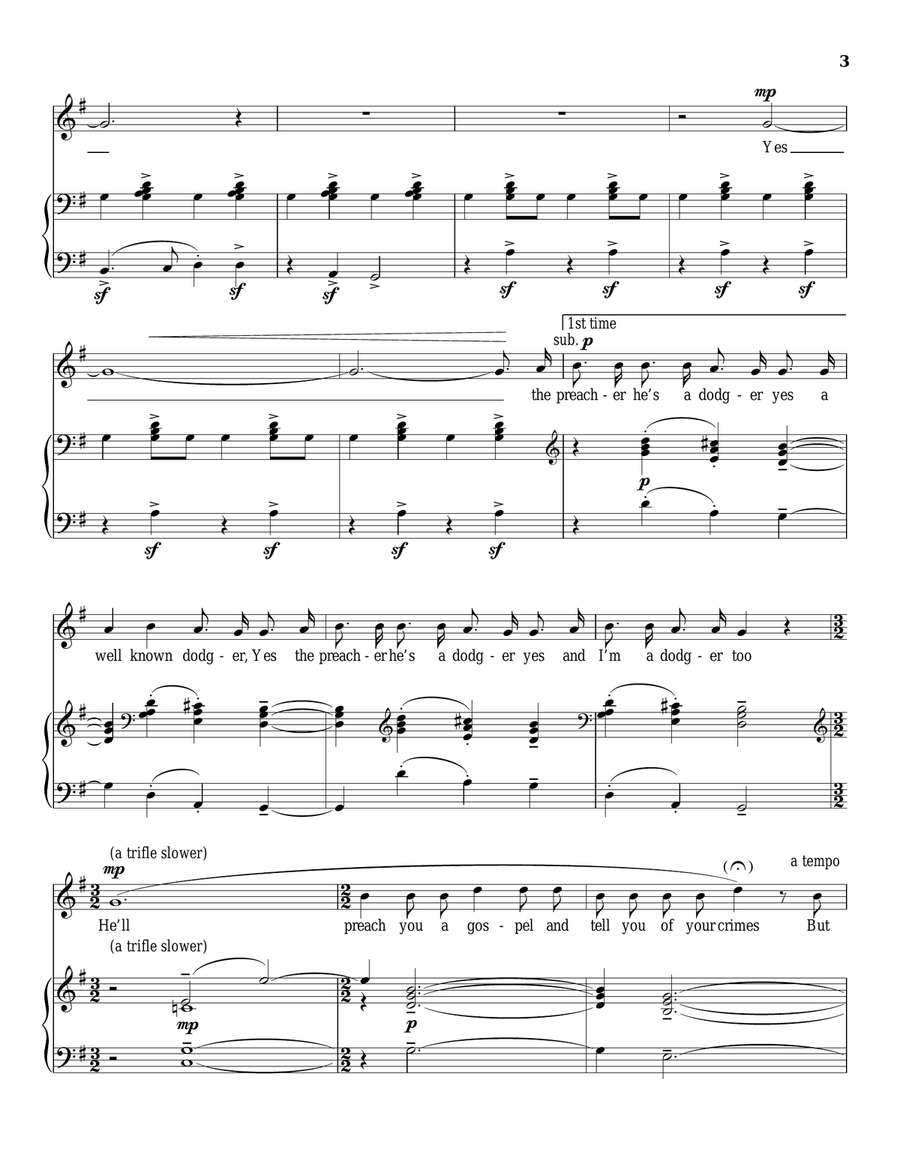 The Dodger Piano, Vocal scores gallery preview page 3