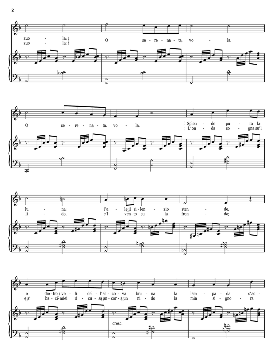 La Serenata La Serenata Piano, Vocal, Guitar scores gallery preview page 2