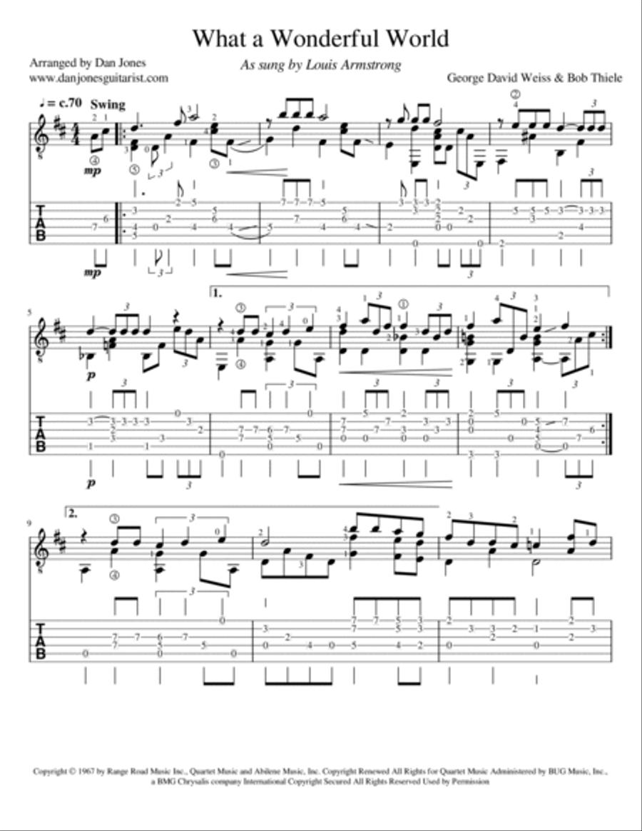 What A Wonderful World Electric Guitar scores gallery preview page 2
