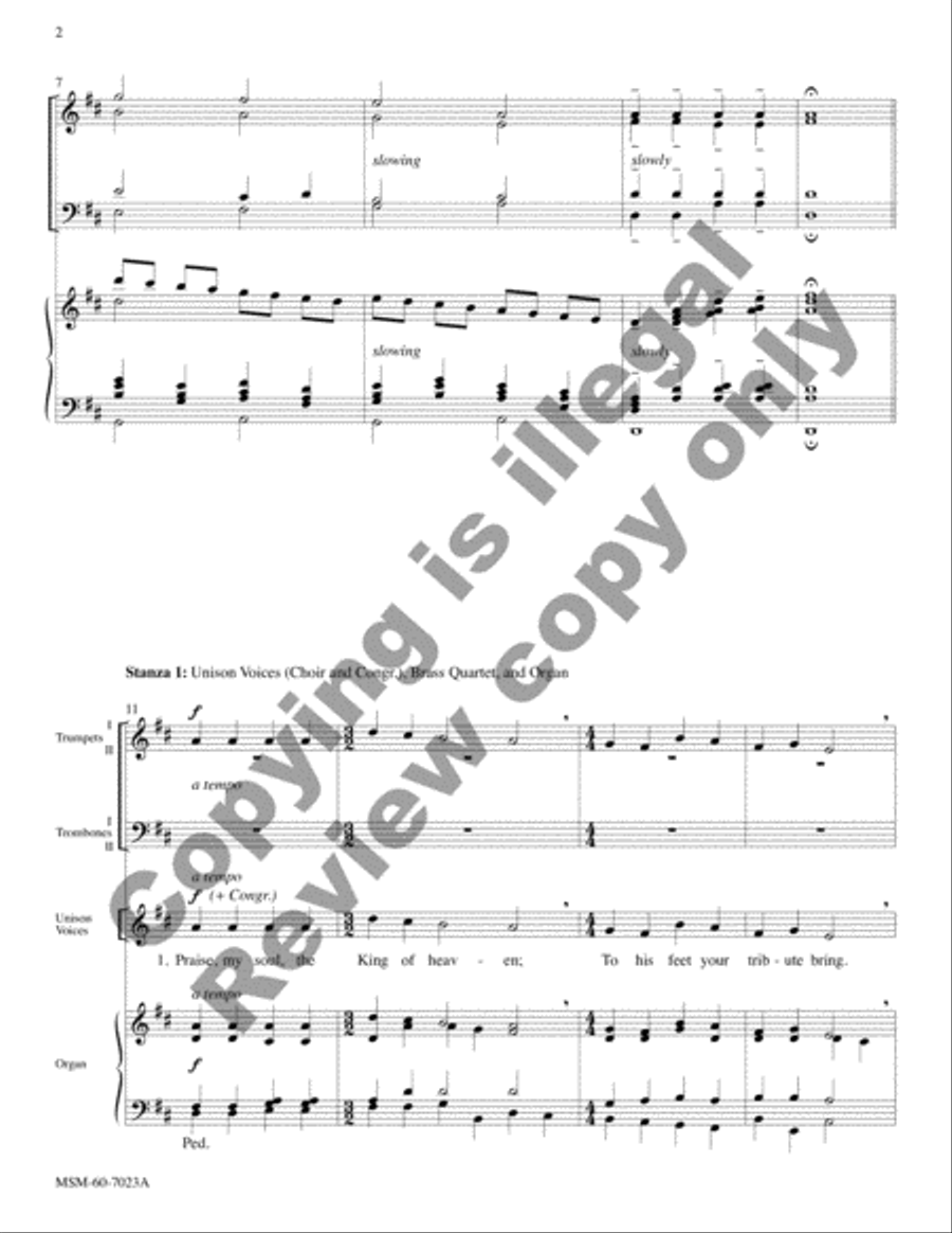 Praise, My Soul, the King of Heaven (Full Score) Choir scores gallery preview page 4