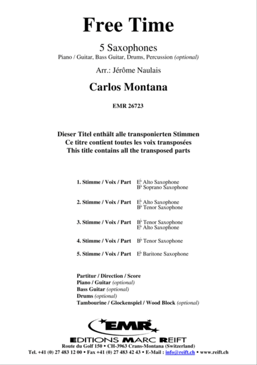 Free Time Saxophone Quintet scores gallery preview page 2
