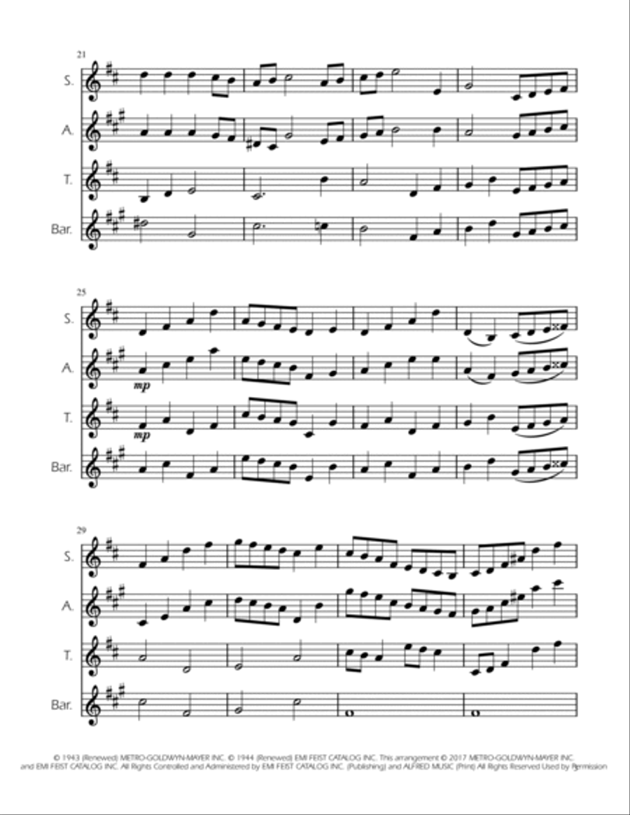 Have Yourself A Merry Little Christmas Saxophone Quartet scores gallery preview page 3