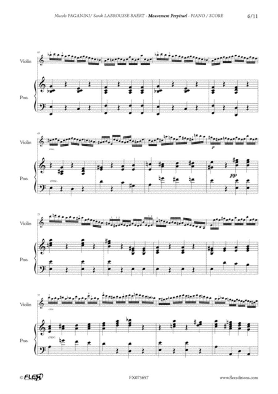 Mouvement Perpetuel Violin Solo scores gallery preview page 6