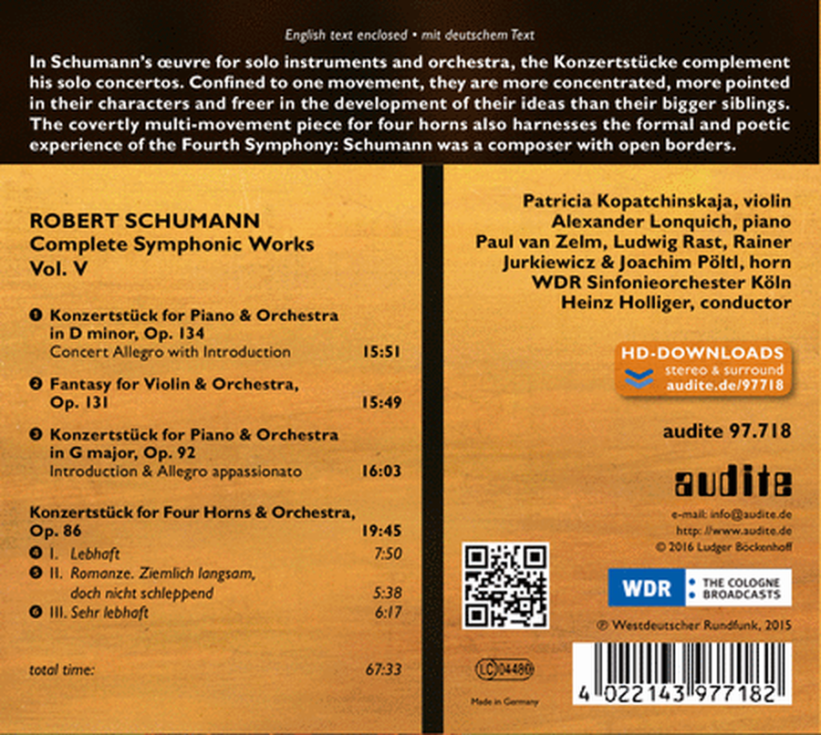 Schumann: Complete Symphonic Works, Vol. 5