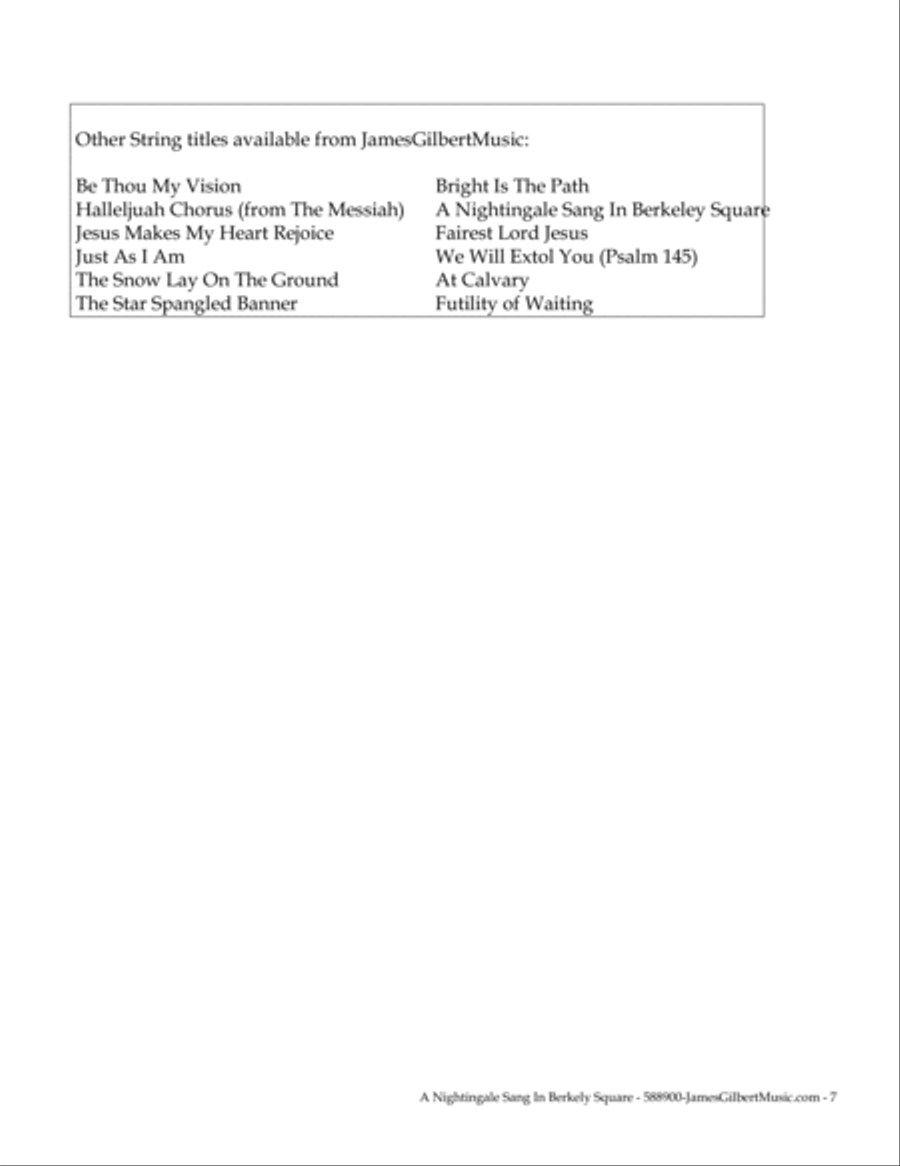 A Nightingale Sang In Berkeley Square String Quartet scores gallery preview page 2