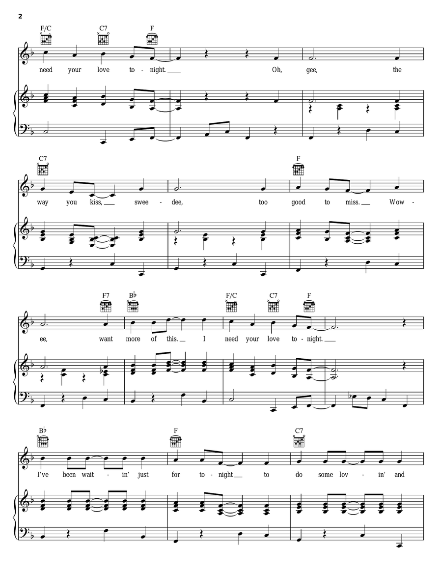 I Need Your Love Tonight I Need Your Love Tonight Acoustic Guitar scores gallery preview page 2