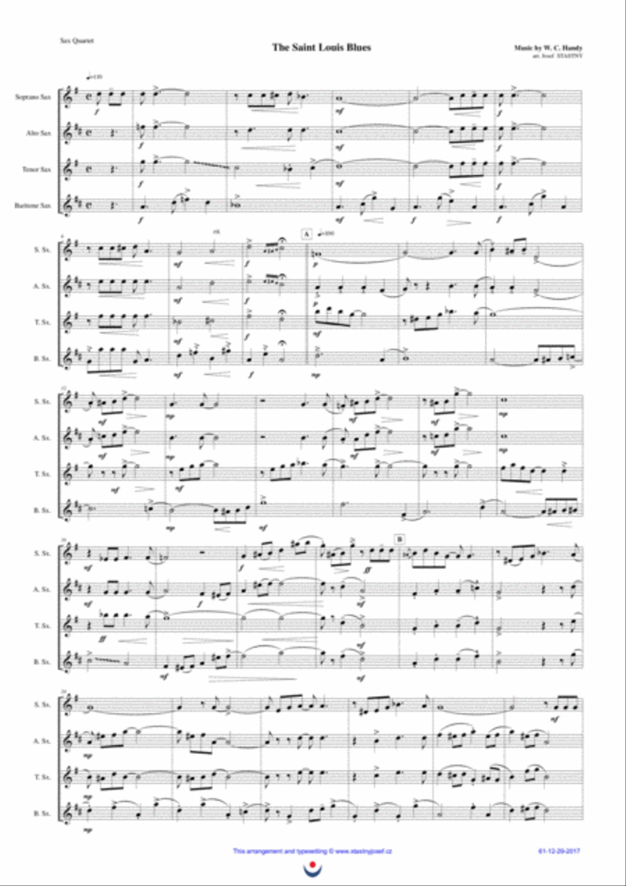 The Saint Louis Blues Woodwind Quartet scores gallery preview page 1