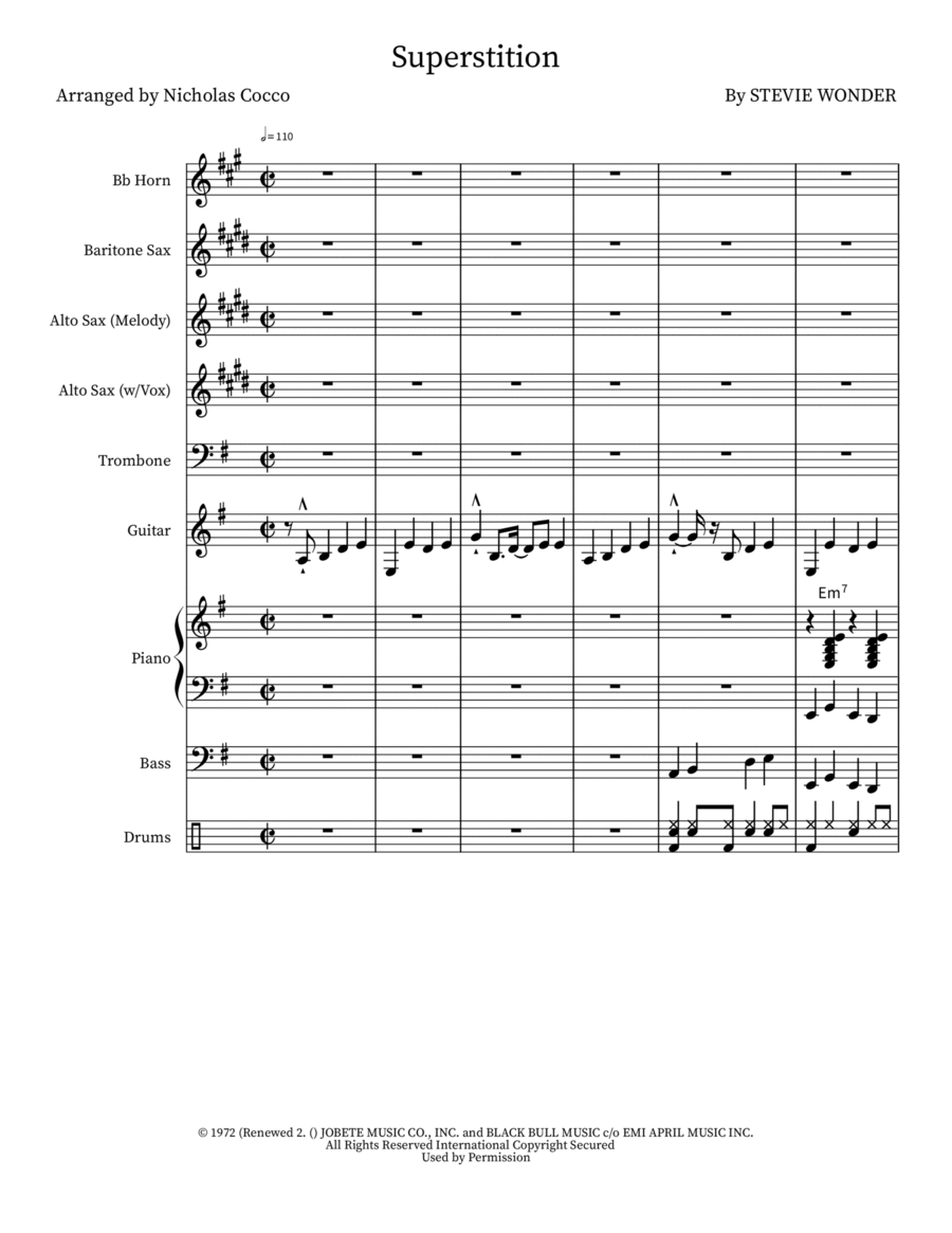 Superstition Small Ensemble scores gallery preview page 1