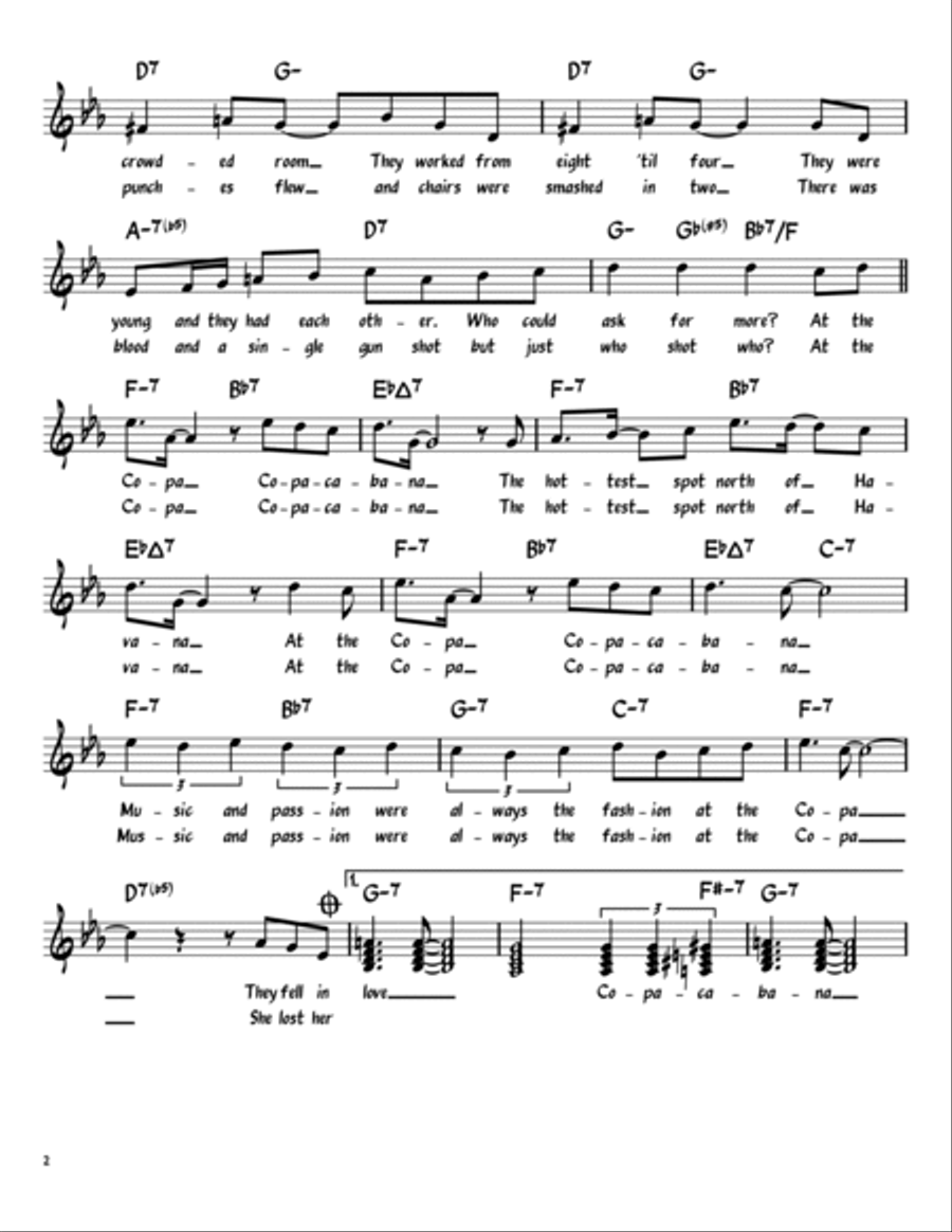Copacabana (at The Copa) Piano Solo scores gallery preview page 2