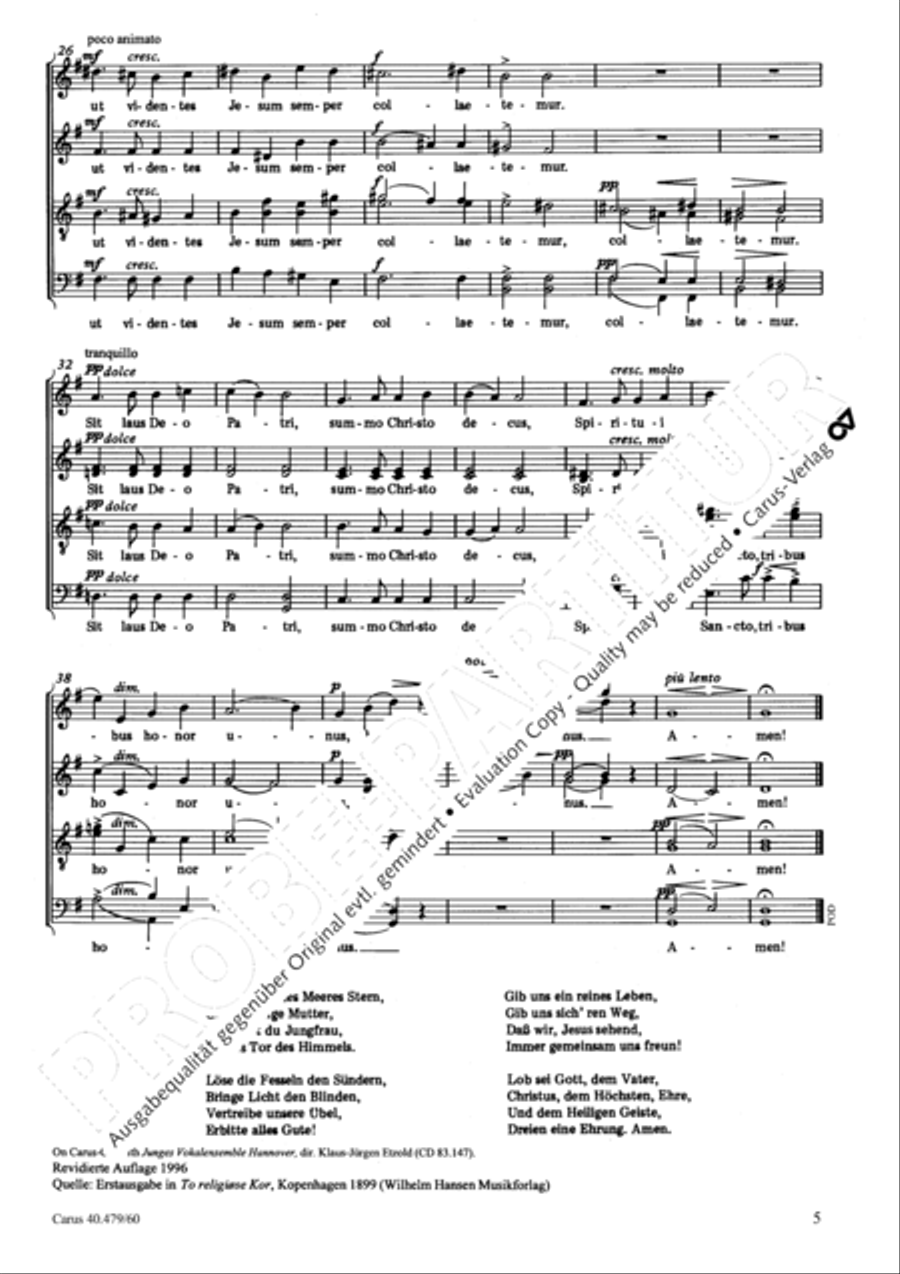 Grieg: Ave maris stella; Mendelssohn: Abendsegen Choir scores gallery preview page 4