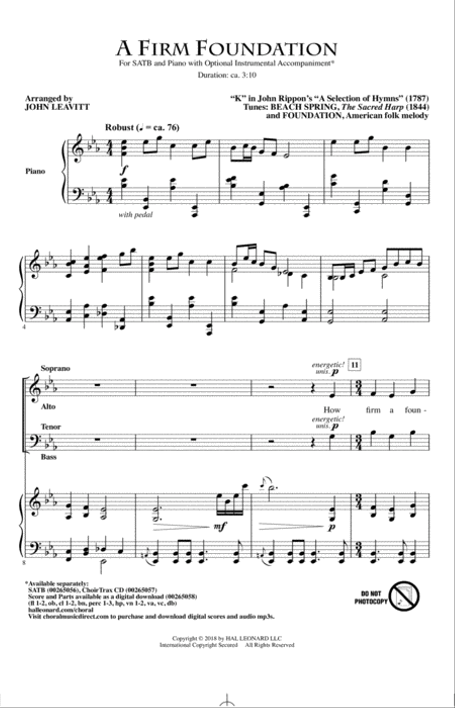 A Firm Foundation 4-Part scores gallery preview page 1