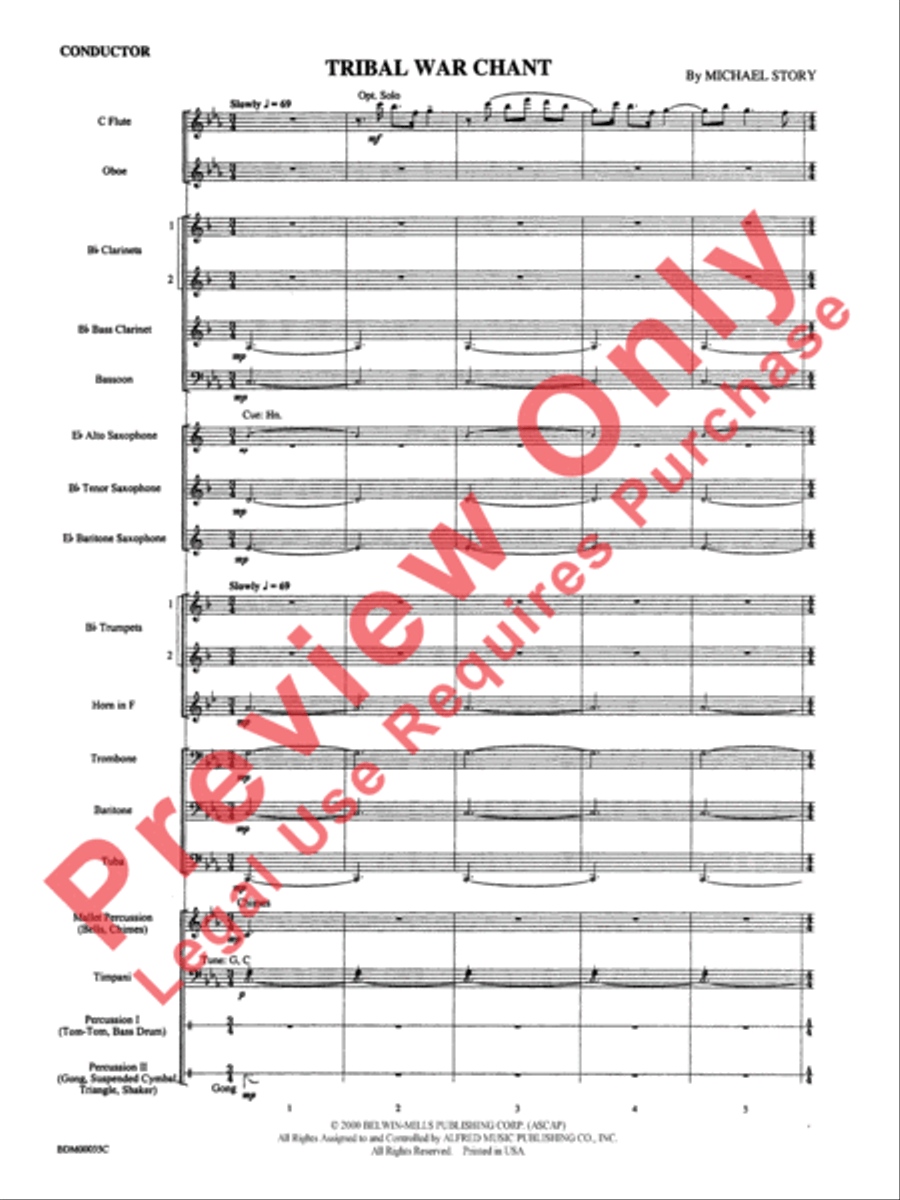 Tribal War Chant Concert Band scores gallery preview page 4