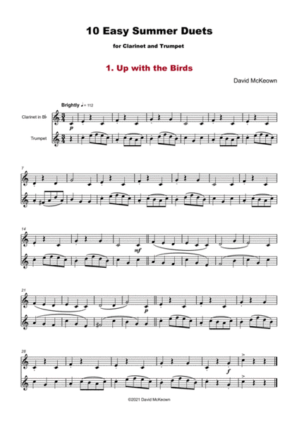 10 Easy Summer Duets for Clarinet and Trumpet