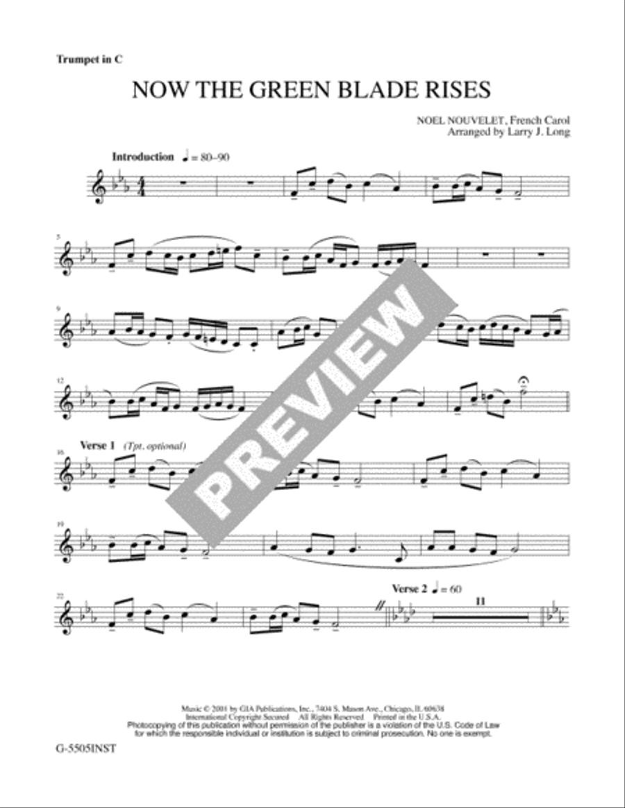 Now the Green Blade Rises - Instrument edition C Trumpet scores gallery preview page 4