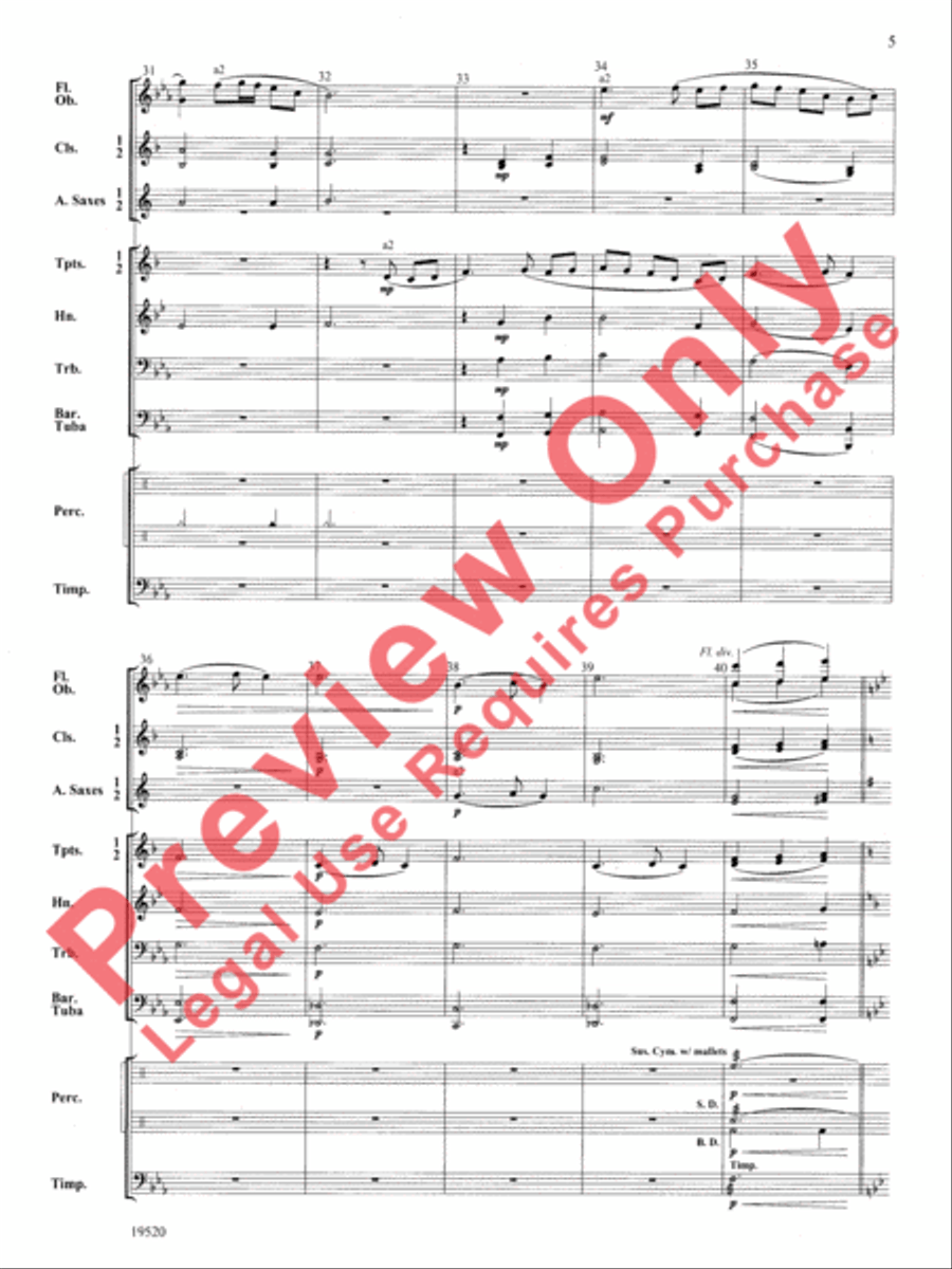 Korean Hill Song Korean Hill Song Concert Band scores gallery preview page 6