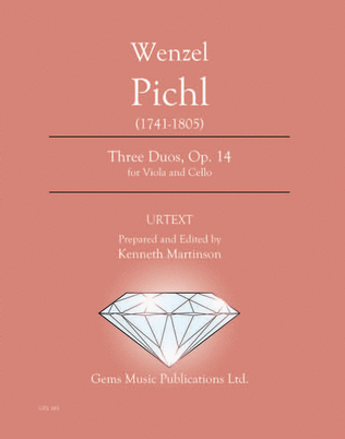 Book cover for Three Duos, Op. 14 for Viola and Cello