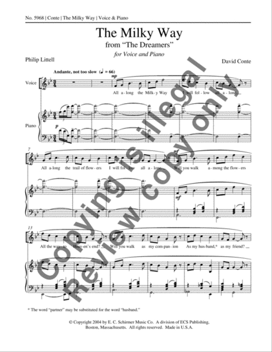 The Milky Way from The Dreamers High Voice scores gallery preview page 3