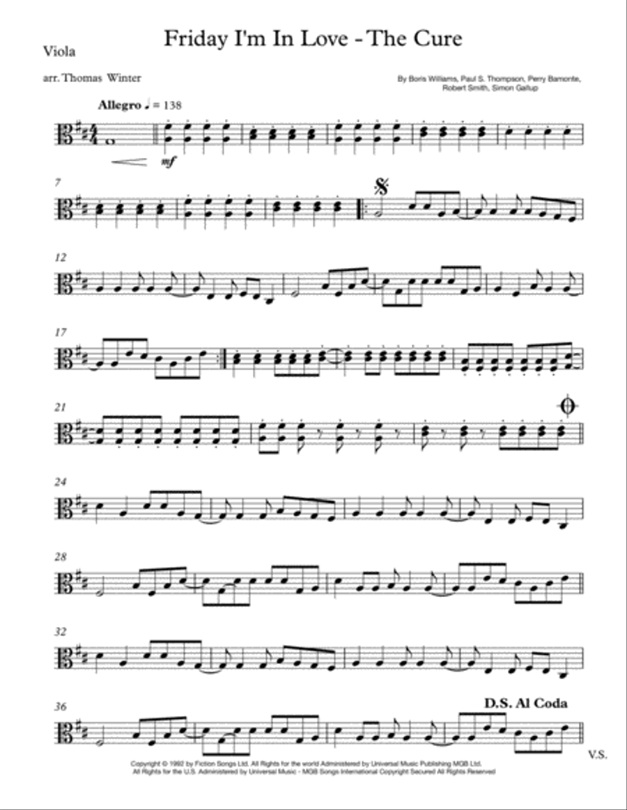 Friday I'm In Love Friday I'm In Love String Quartet scores gallery preview page 5