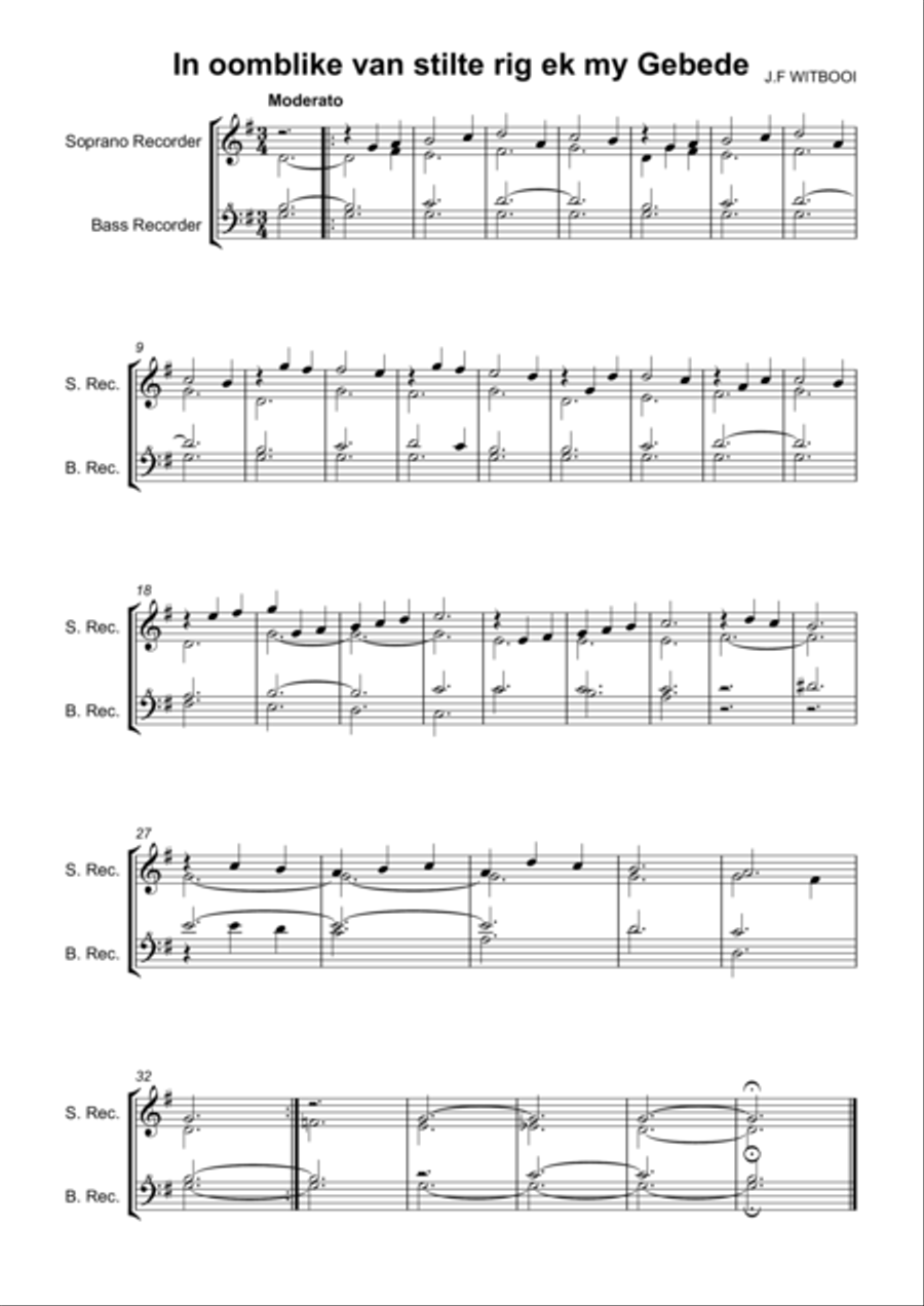 Recorder Quartet Sonata 1 mov III Allegro Recorder scores gallery preview page 1