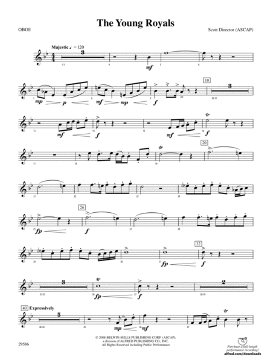 The Young Royals: Oboe Concert Band scores gallery preview page 1
