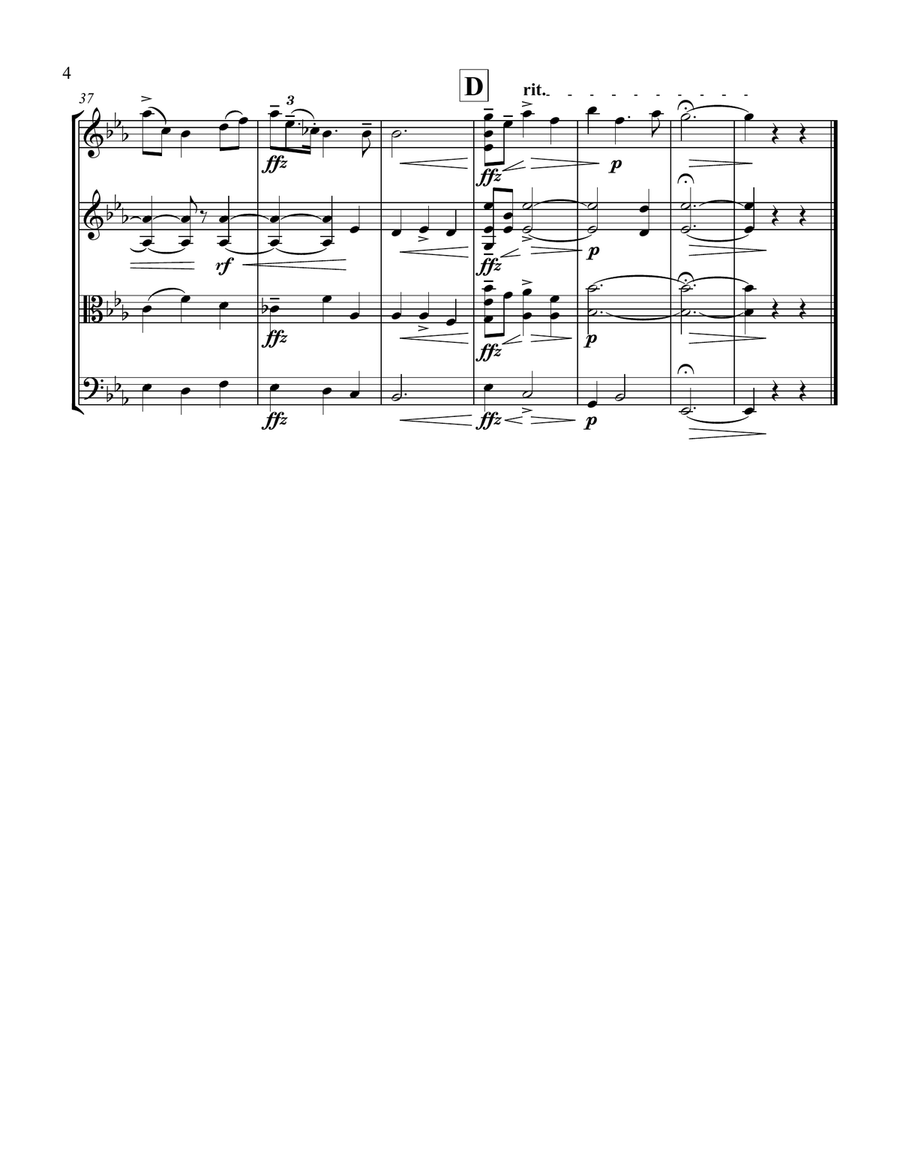 Nimrod from the Enigma Variations (for String Quartet) String Quartet scores gallery preview page 4