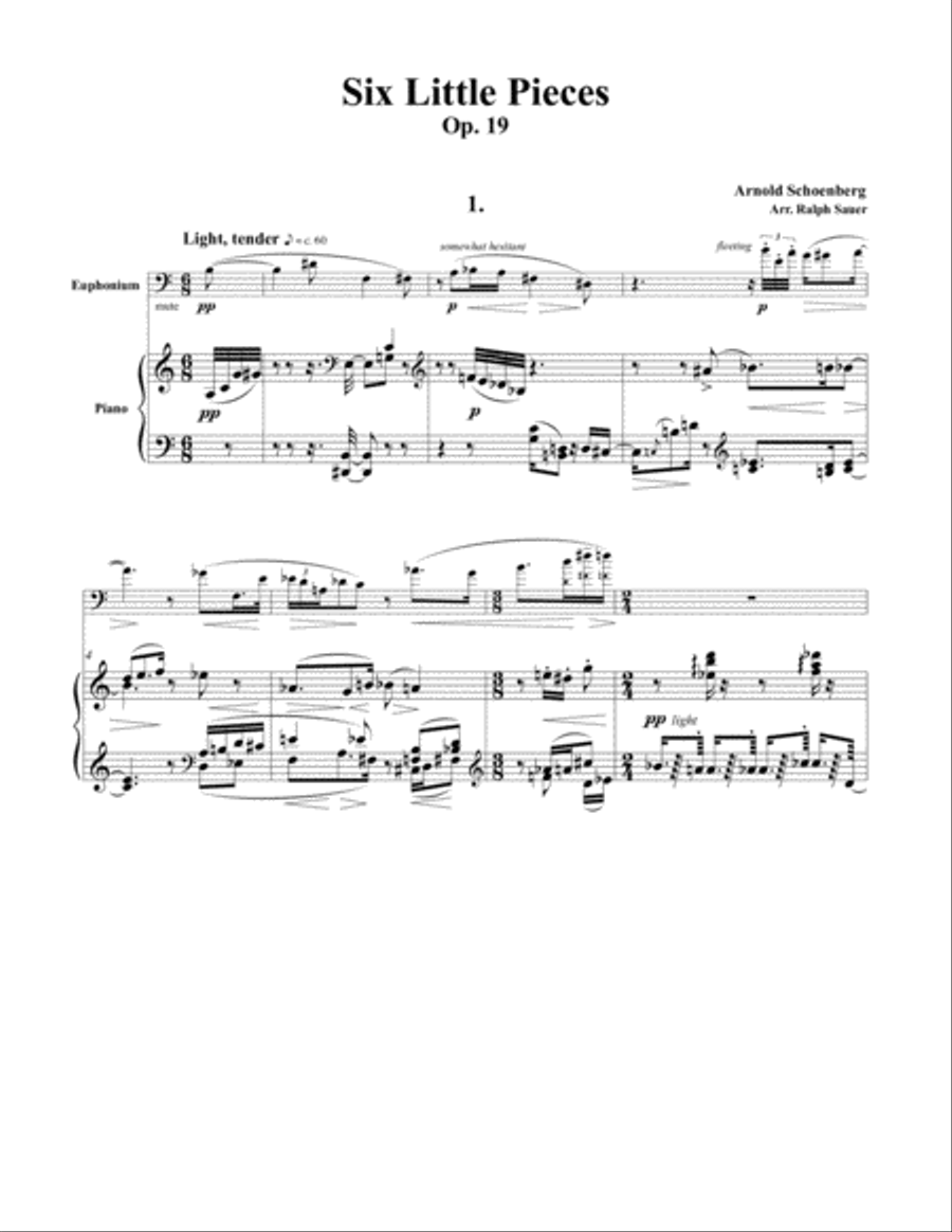 Six Little Pieces, op. 19 for Euphonium and Piano Euphonium scores gallery preview page 4