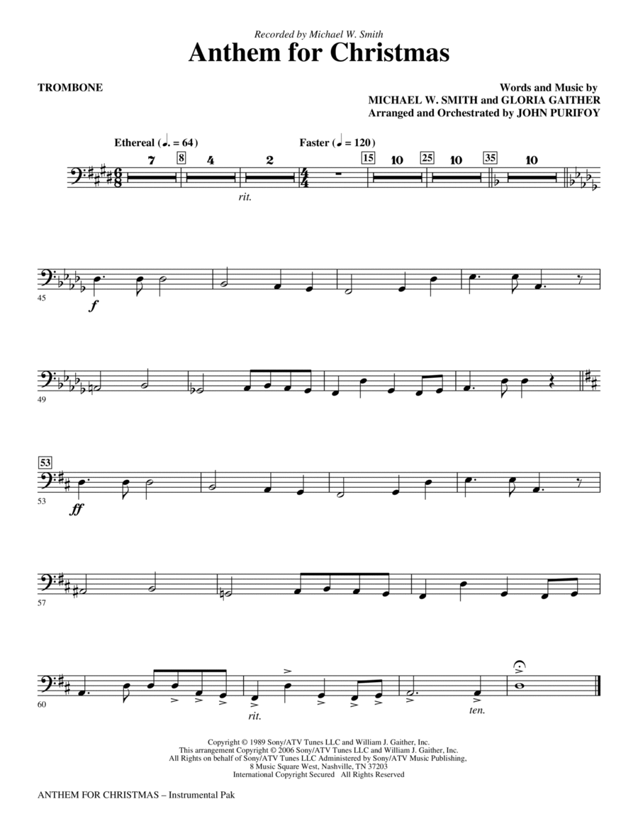 Anthem for Christmas - Trombone
