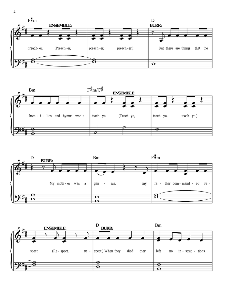Wait For It (from Hamilton) Easy Piano scores gallery preview page 4