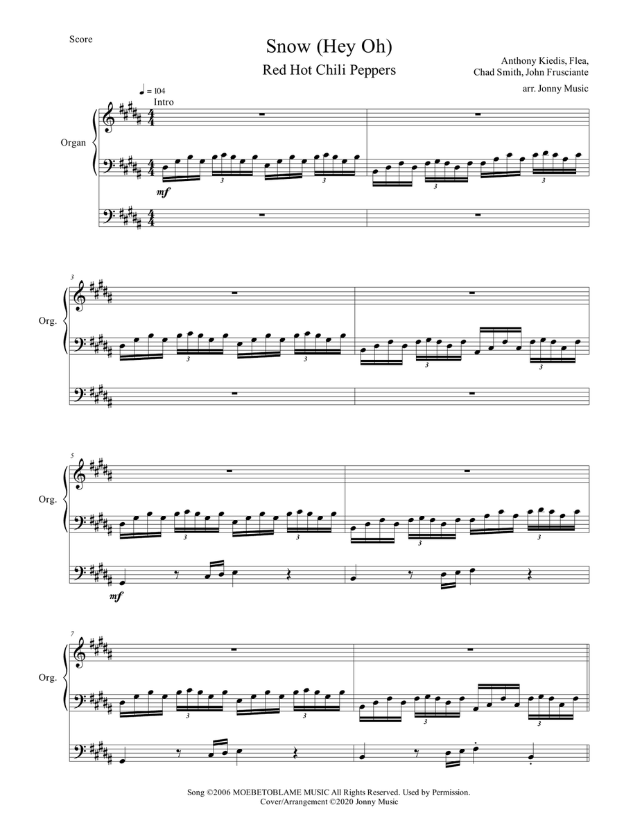 Snow (hey Oh) Organ Solo scores gallery preview page 2
