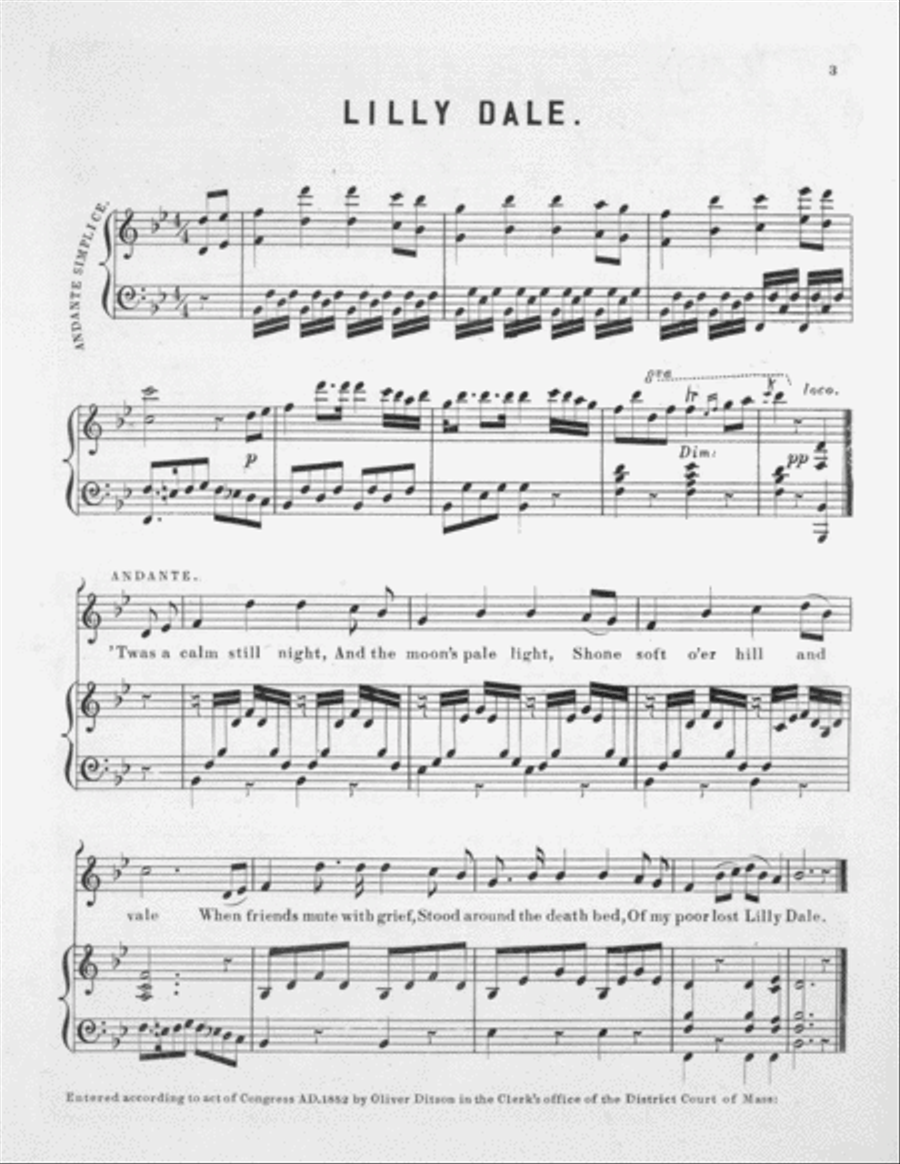 Lilly Dale. A Ballad 4-Part scores gallery preview page 2