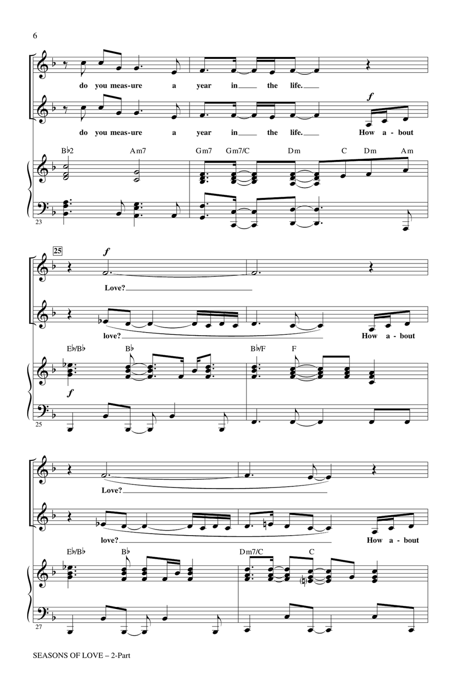Seasons Of Love (from Rent) (arr. Mac Huff) 2-Part scores gallery preview page 4