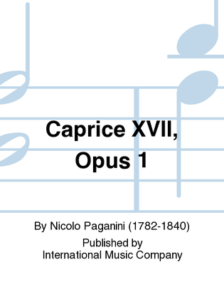 Book cover for Caprice Xvii, Opus 1