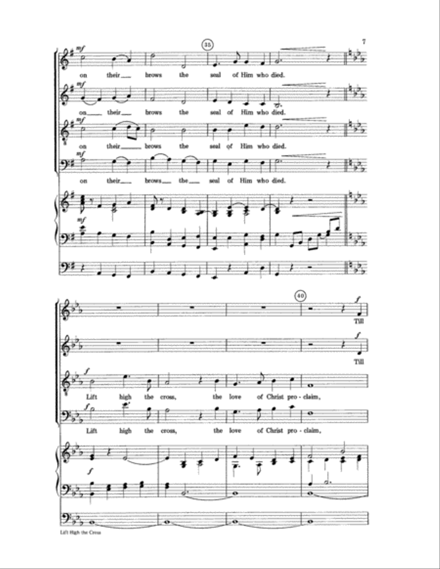 Lift High the Cross Lift High the Cross SSATBB scores gallery preview page 7