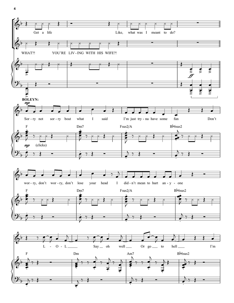 Don't Lose Ur Head (from Six: The Musical) Voice scores gallery preview page 4