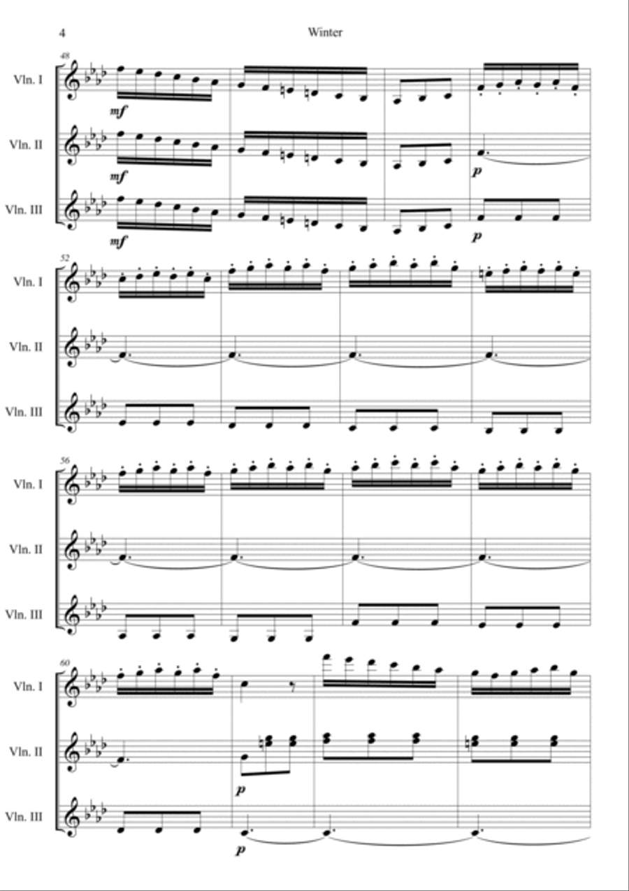The Four Seasons: Winter 3rd Movement Violin scores gallery preview page 4