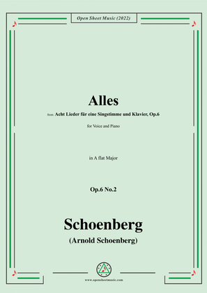 Book cover for Schoenberg-Alles,in A flat Major,Op.6 No.2