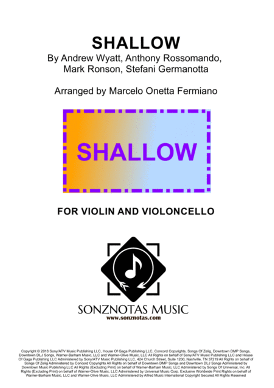 Shallow Shallow String Duet scores gallery preview page 1