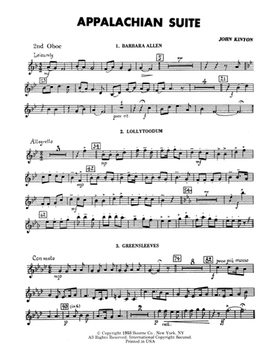 Appalachian Suite - 2nd Oboe