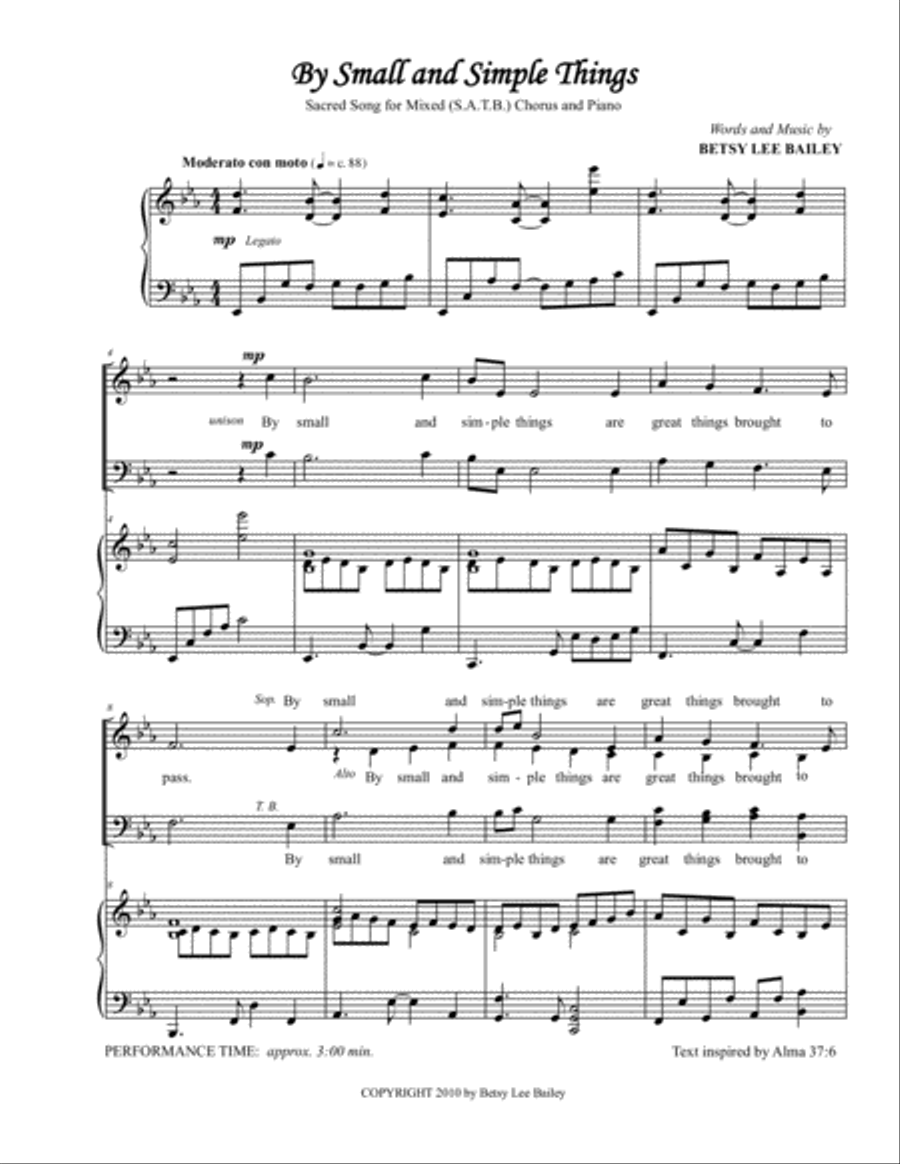 By Small and Simple Things 4-Part scores gallery preview page 2