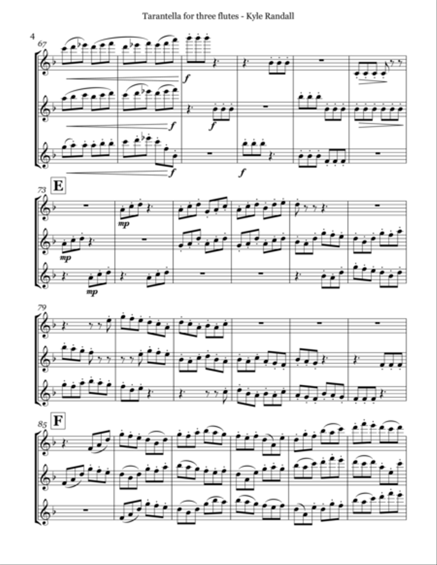 Tarantella for three flutes Flute Trio scores gallery preview page 6
