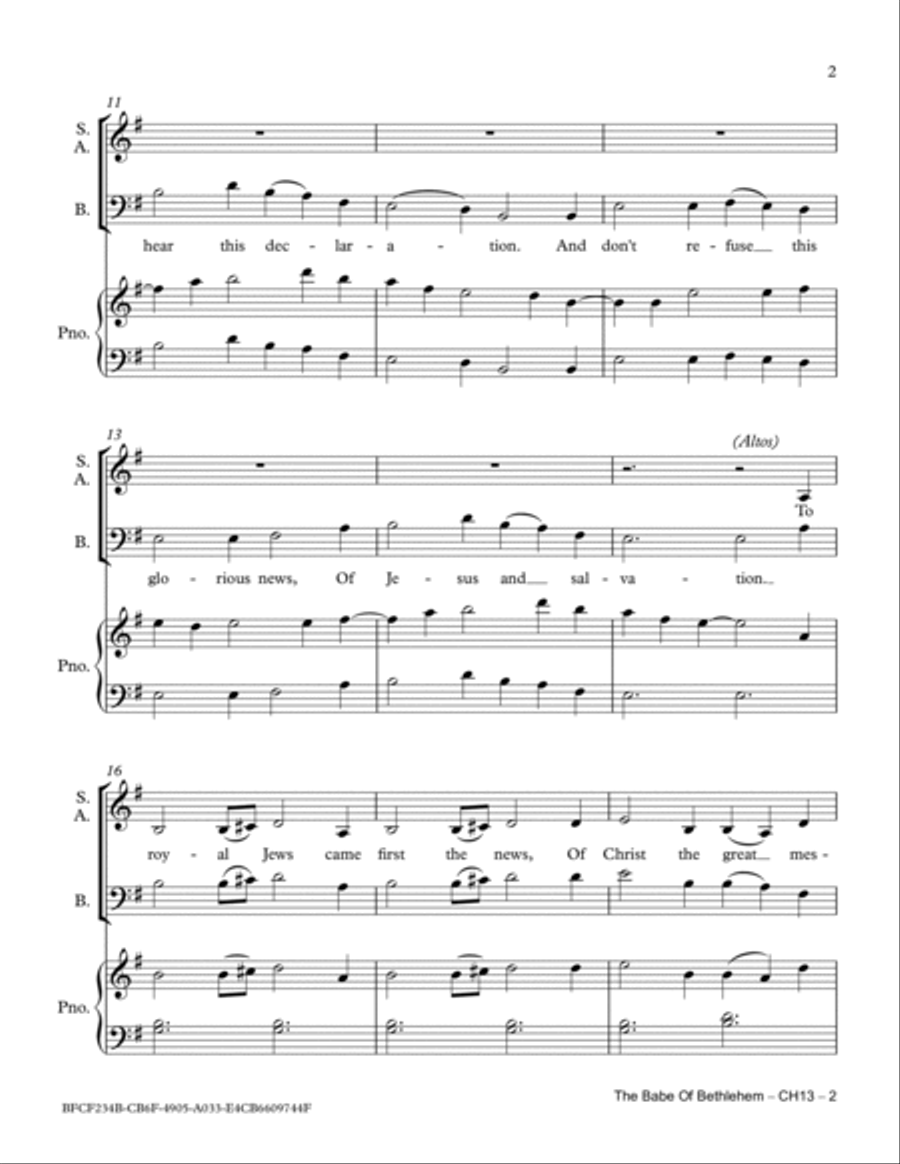 The Babe Of Bethlehem 3-Part scores gallery preview page 3