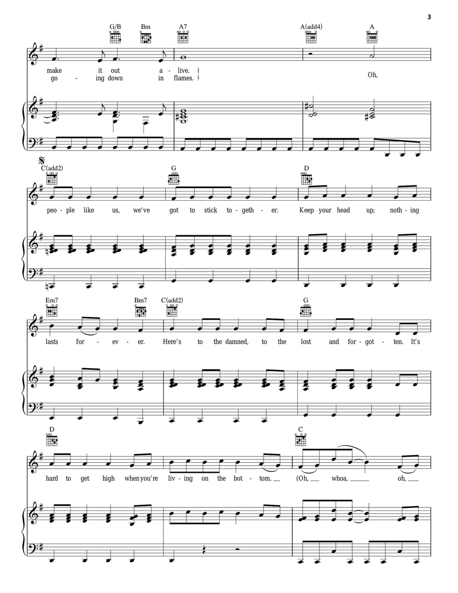 People Like Us People Like Us Piano, Vocal, Guitar scores gallery preview page 3