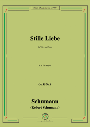 Book cover for Schumann-Stille Liebe,Op.35 No.8 in E flat Major