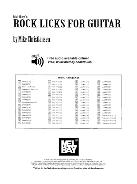 Rock Licks for Guitar